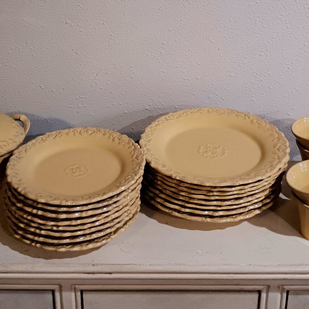 Set of Barreveld Dinnerware - Vintage French Cottage - Butter Yellow